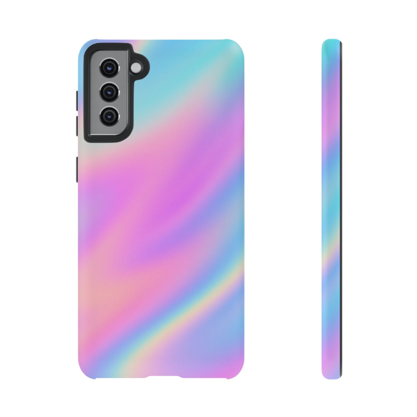 Colorful Holographic Phone Case, Tough Cases for iPhone, Trendy Phone Cover, Unique Gift for Her, Pastel Phone Accessory