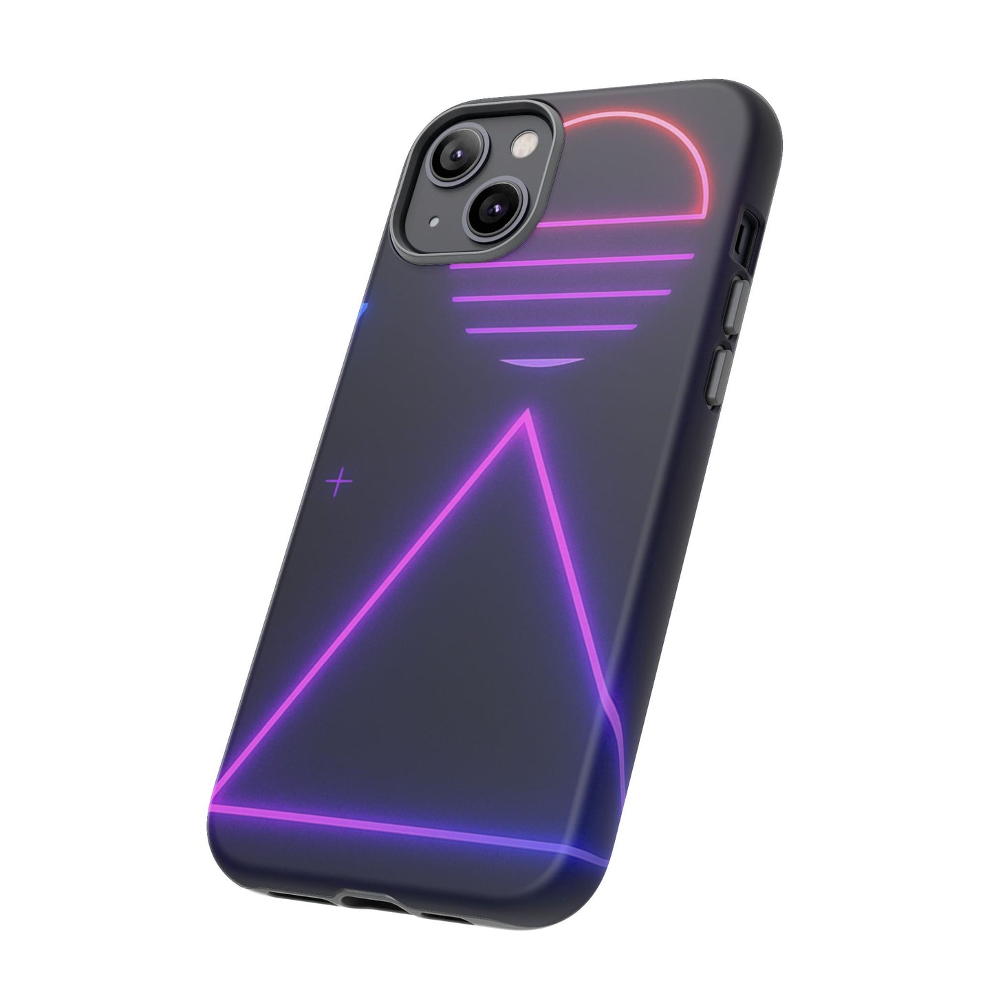 Retro Neon Phone Case, Tough Cases for iPhone, 80s Aesthetic Phone Cover, Abstract Neon Design, Gift for Tech Lovers