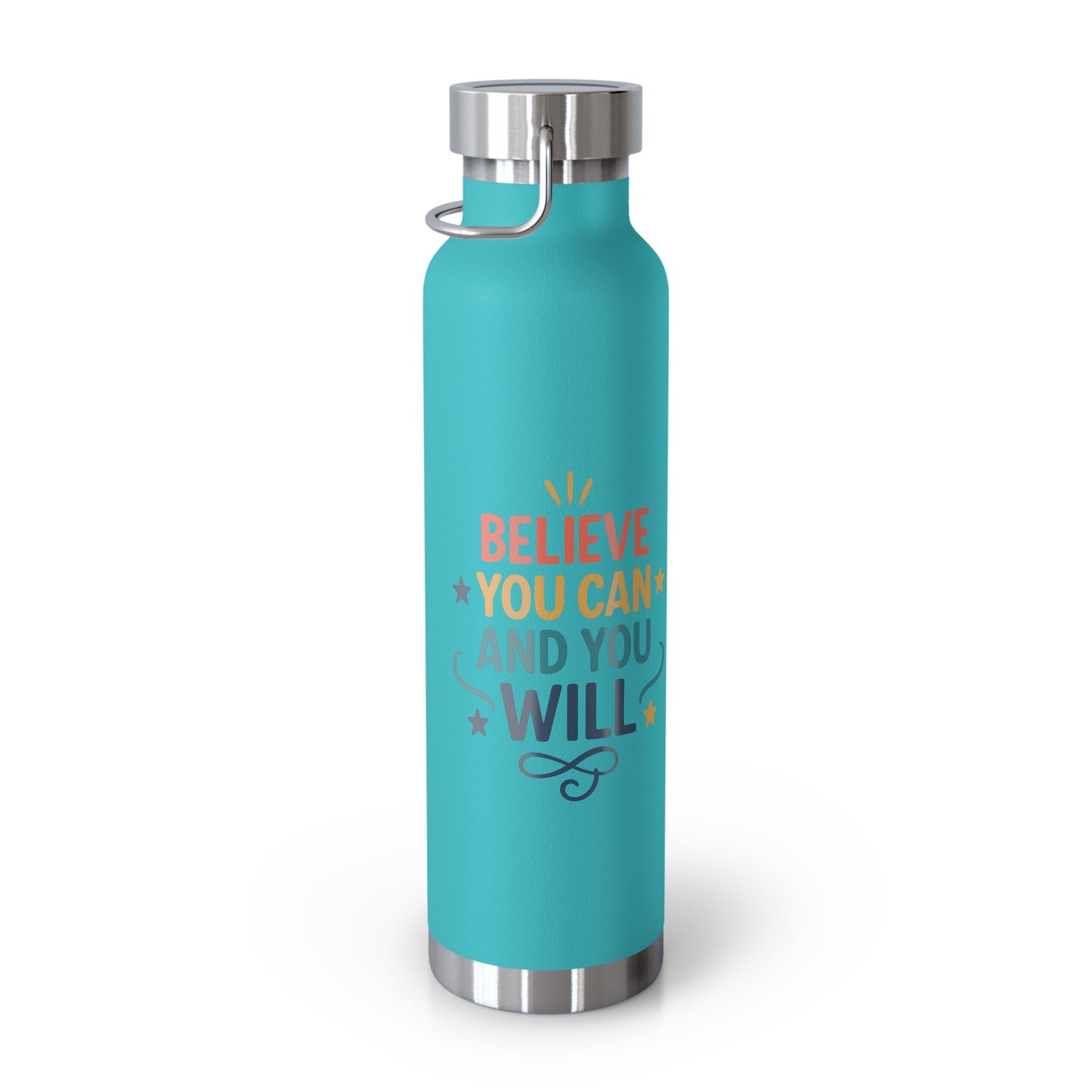 Inspirational Water Bottle, Motivational Travel Mug, Believe You Can Drinkware, Fitness Gifts, Personal Affirmation Bottle