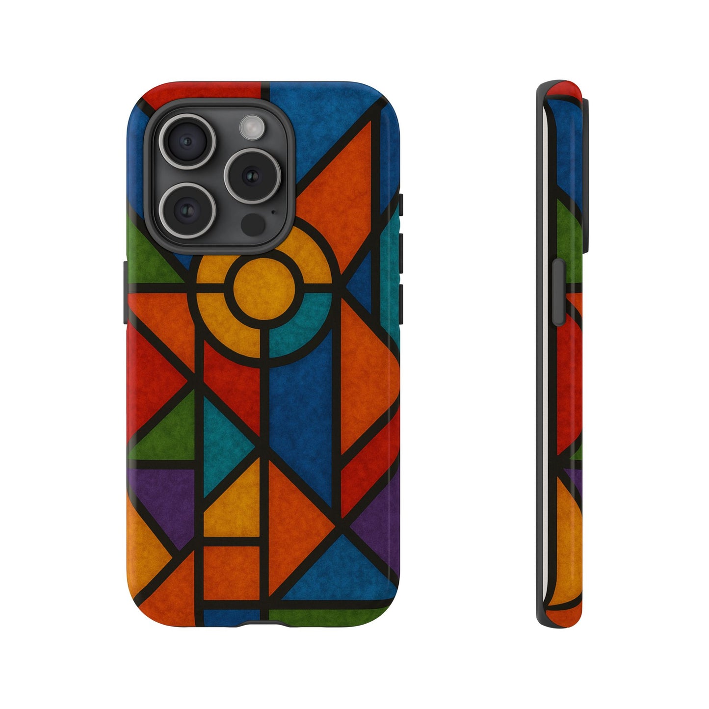 Colorful Stained Glass Phone Case, Artistic Phone Cover, Vibrant Protective Case, Unique Gift for Art Lovers, Stylish Smartphone Accessory