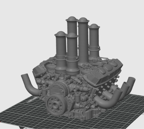 6 PIPE ENGINE PRINTED IN GRAY ONLY
