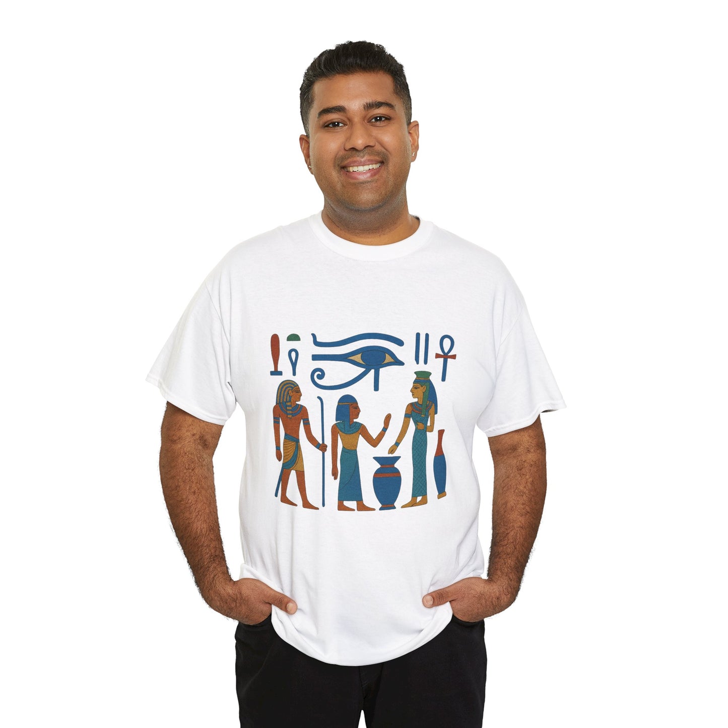 Ancient Egyptian Themed Unisex Heavy Cotton Tee, Casual Shirt for History Lovers, Graphic Tee, Gift for Archaeology Enthusiasts, Egyptian