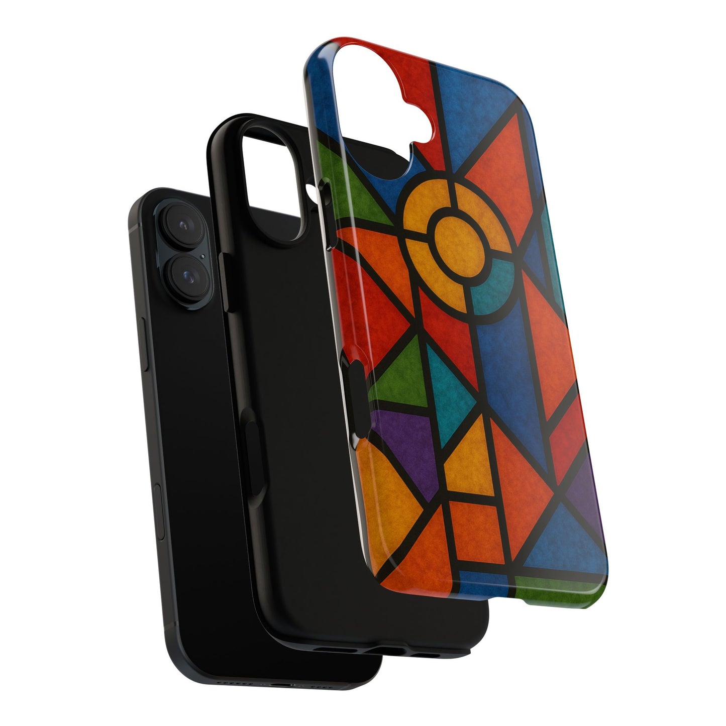 Colorful Stained Glass Phone Case, Artistic Phone Cover, Vibrant Protective Case, Unique Gift for Art Lovers, Stylish Smartphone Accessory