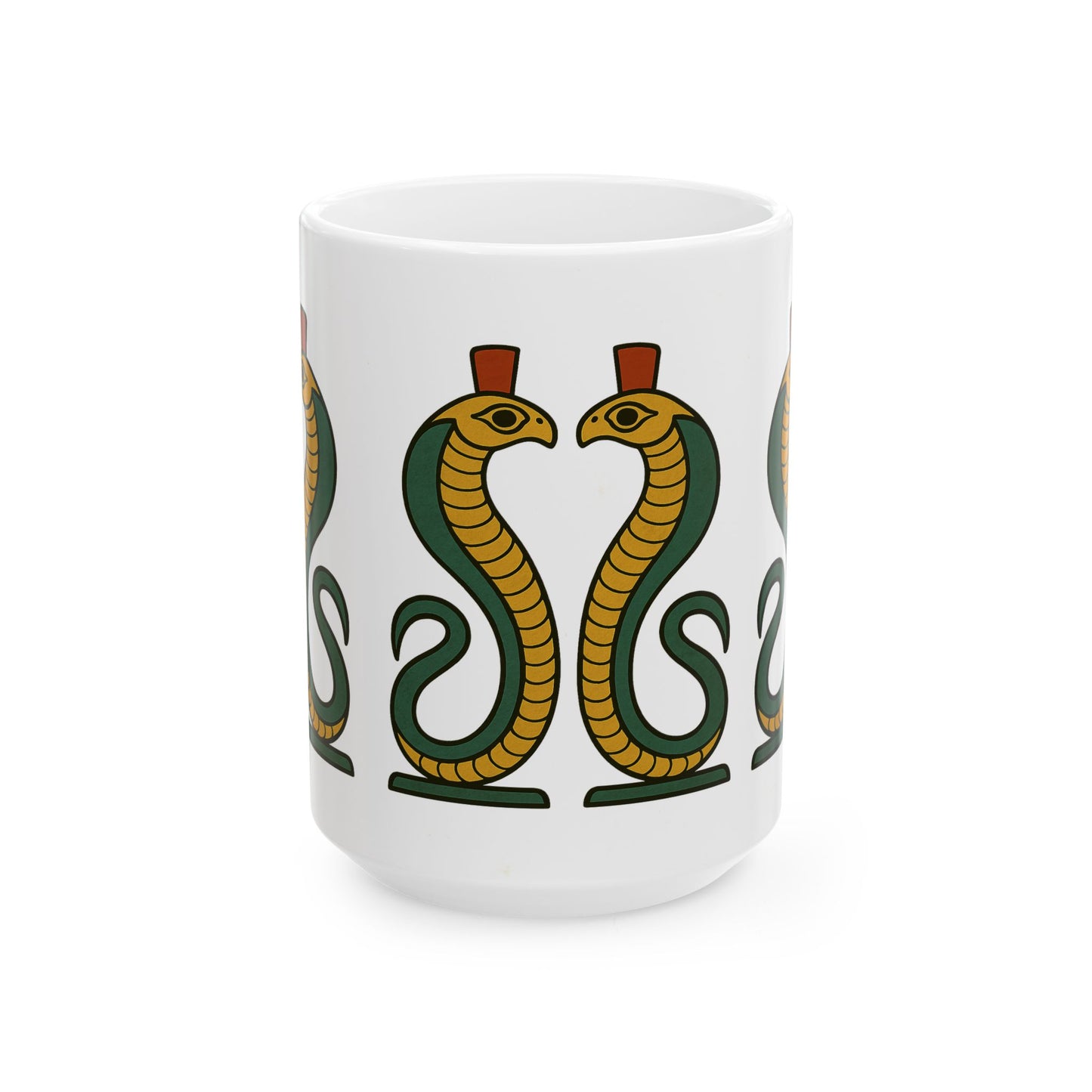 Unique Egyptian Cobra Ceramic Mug - Great for Coffee Lovers, Gift for Birthdays, Holidays, or Home Decor