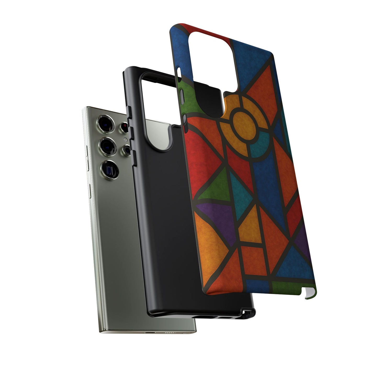 Colorful Stained Glass Phone Case, Artistic Phone Cover, Vibrant Protective Case, Unique Gift for Art Lovers, Stylish Smartphone Accessory