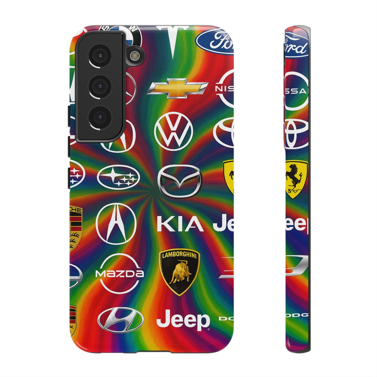 Colorful Car Logos Phone Case - Vibrant Tough Cases for Auto Enthusiasts, Unique Gift for Birthdays, Car Events, and Holidays