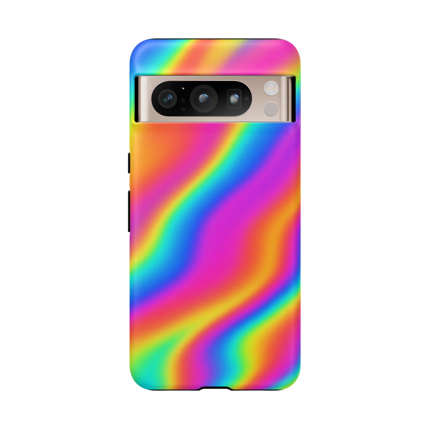 Rainbow Wavy Phone Case - Colorful Tough Cases for Stylish Protection, LGBTQ+ Pride Gift, Trendy Phone Accessory, Birthday, Holiday Present