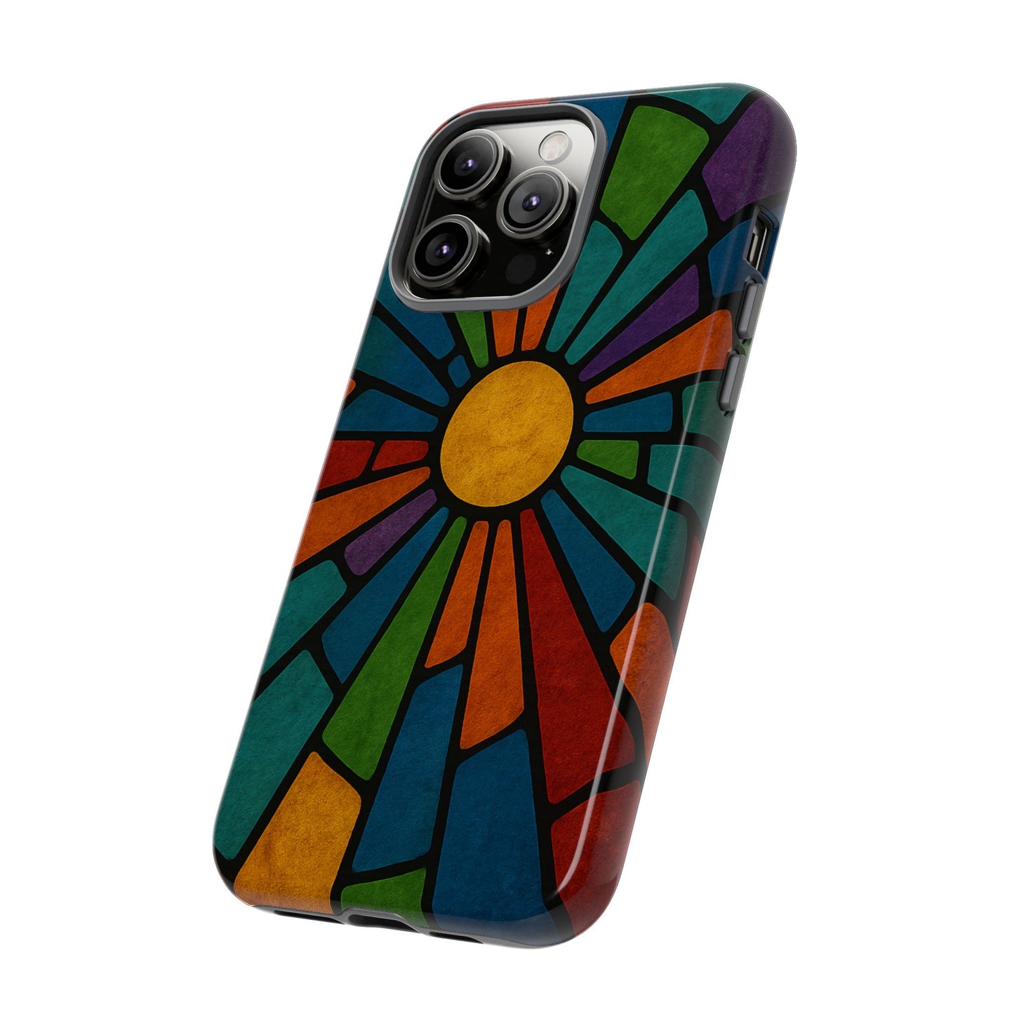 Colorful Stained Glass Phone Case, Tough Cases, Artistic Phone Cover, Vibrant Mobile Accessory, Unique Gift for Art Lovers