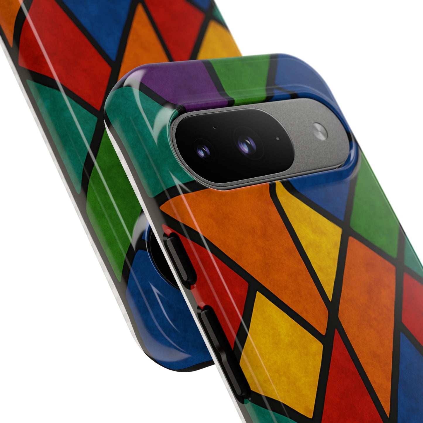 Colorful Phone Case, Stained Glass Pattern, Artistic Phone Cover, Unique Smartphone Protection, Vibrant Gift for All Occasions