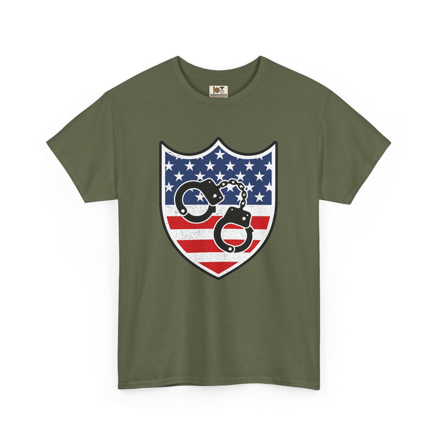 Patriotic Cycle Tee - Unisex Heavy Cotton Shirt, USA Flag Design, Biker Gift, Independence Day Apparel, Casual Wear