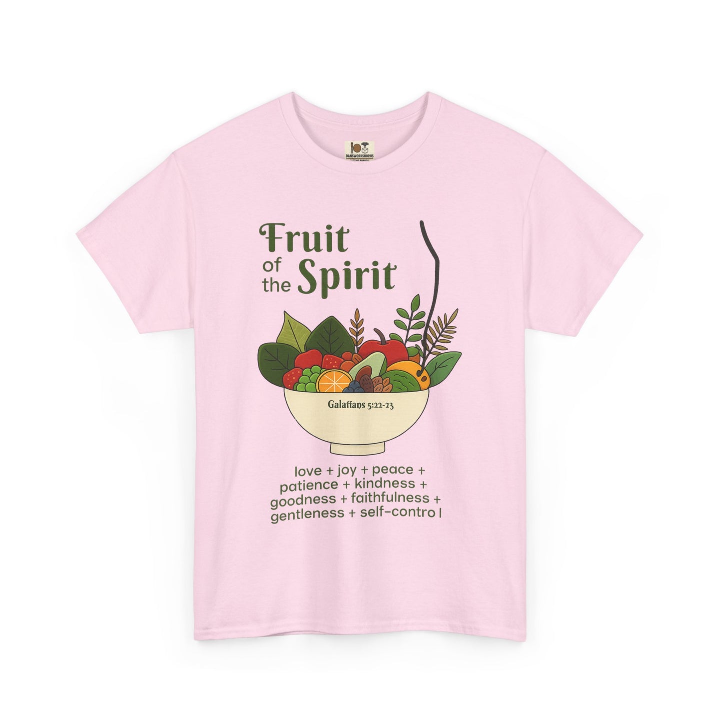 Spiritual Fruit Tee, Unisex Heavy Cotton Shirt, Motivational Gift for Christians, Faith Inspired Apparel, Kindness & Peace Shirt