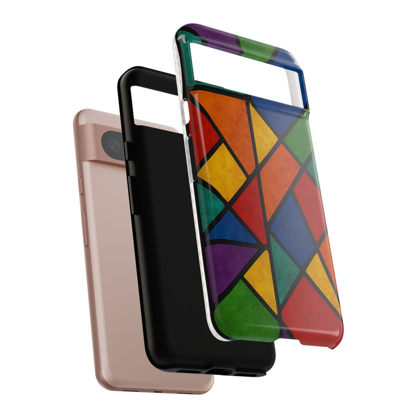 Colorful Phone Case, Stained Glass Pattern, Artistic Phone Cover, Unique Smartphone Protection, Vibrant Gift for All Occasions