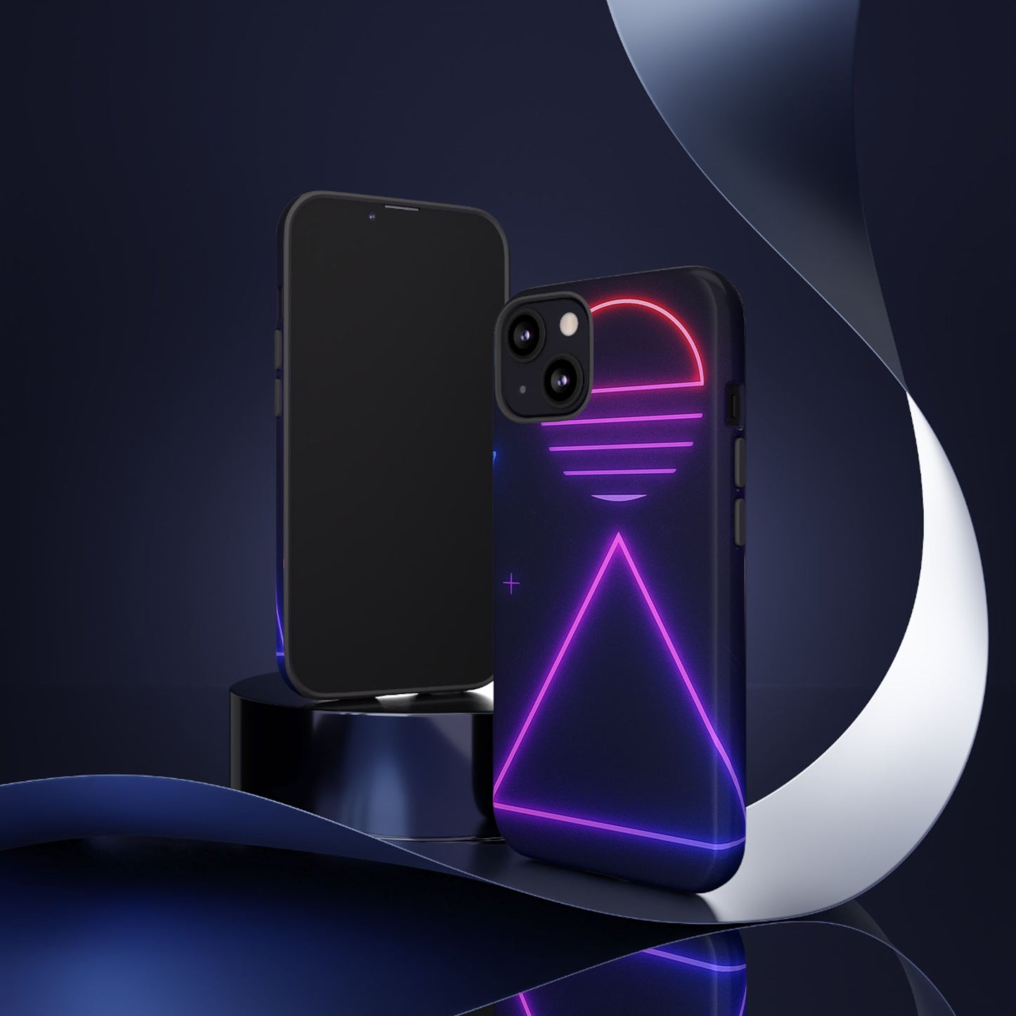 Retro Neon Phone Case, Tough Cases for iPhone, 80s Aesthetic Phone Cover, Abstract Neon Design, Gift for Tech Lovers