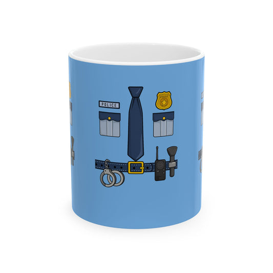Police-Themed Ceramic Mug: Law Enforcement Gift, Cop Appreciation, Blue Line Support, Funny Police Coffee Cup, Officer Present