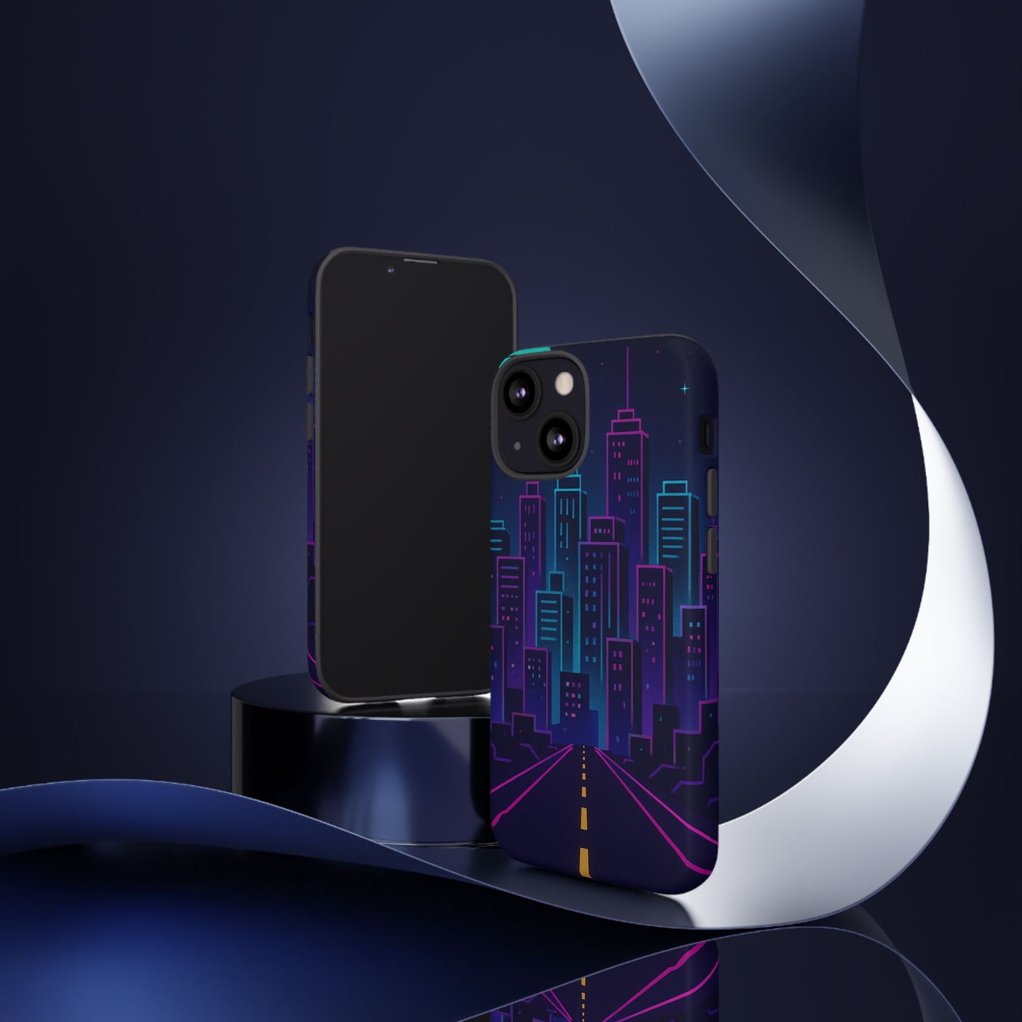 Cityscape Phone Case, Tough Cases, Urban Style, Nighttime Vibe, Phone Cover, Gift for City Lovers, Modern Design
