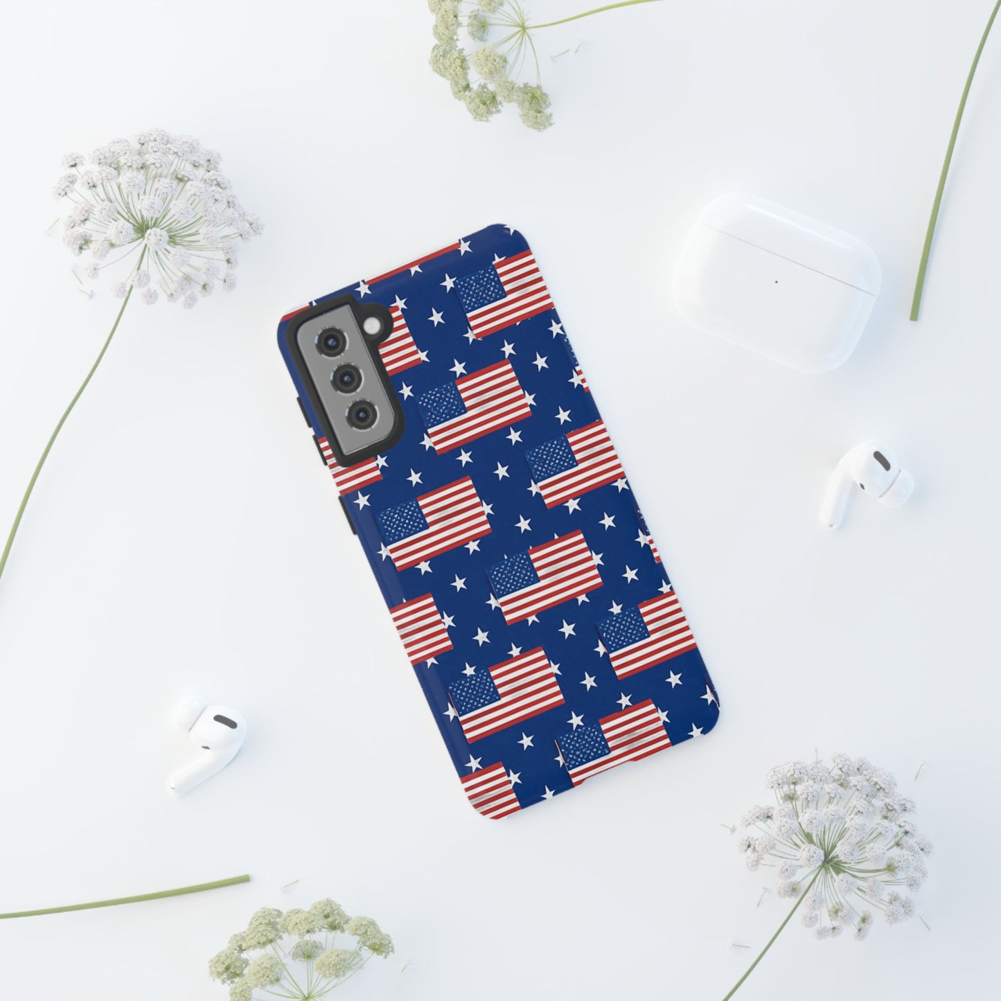 Patriotic Phone Case, Independence Day Accessories, American Flag Design, Star-Spangled Cover, Summer BBQ Gift