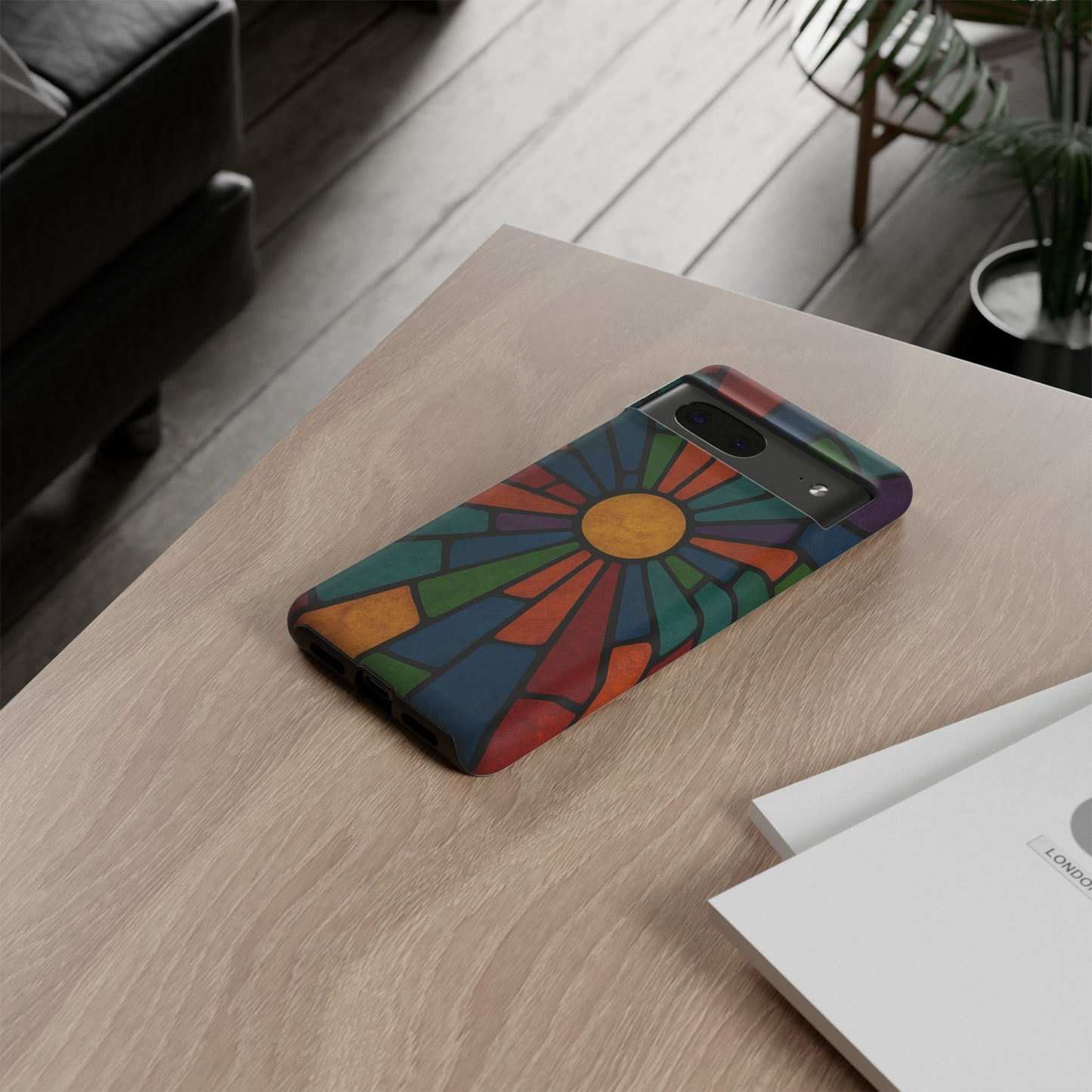 Colorful Stained Glass Phone Case, Tough Cases, Artistic Phone Cover, Vibrant Mobile Accessory, Unique Gift for Art Lovers