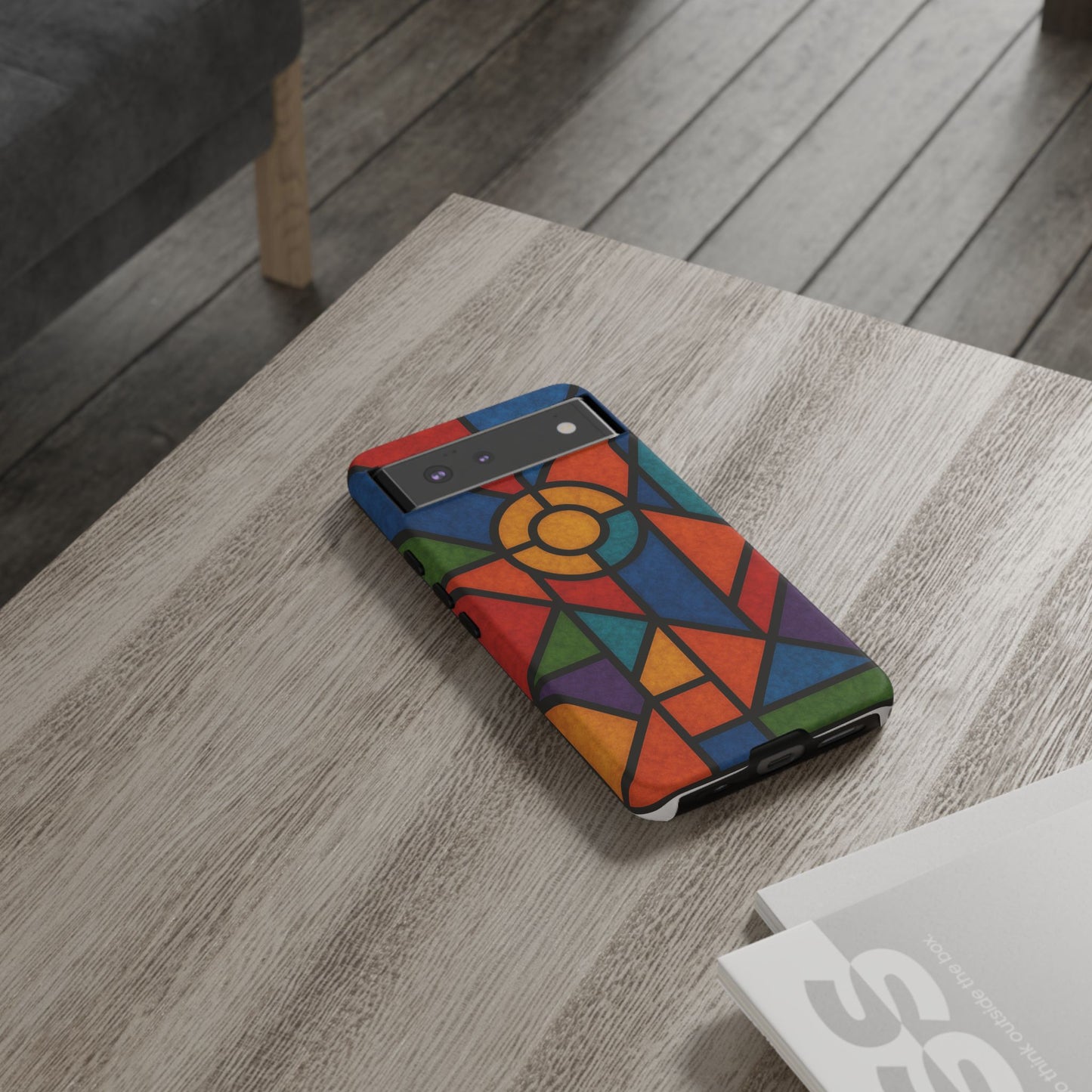 Colorful Stained Glass Phone Case, Artistic Phone Cover, Vibrant Protective Case, Unique Gift for Art Lovers, Stylish Smartphone Accessory