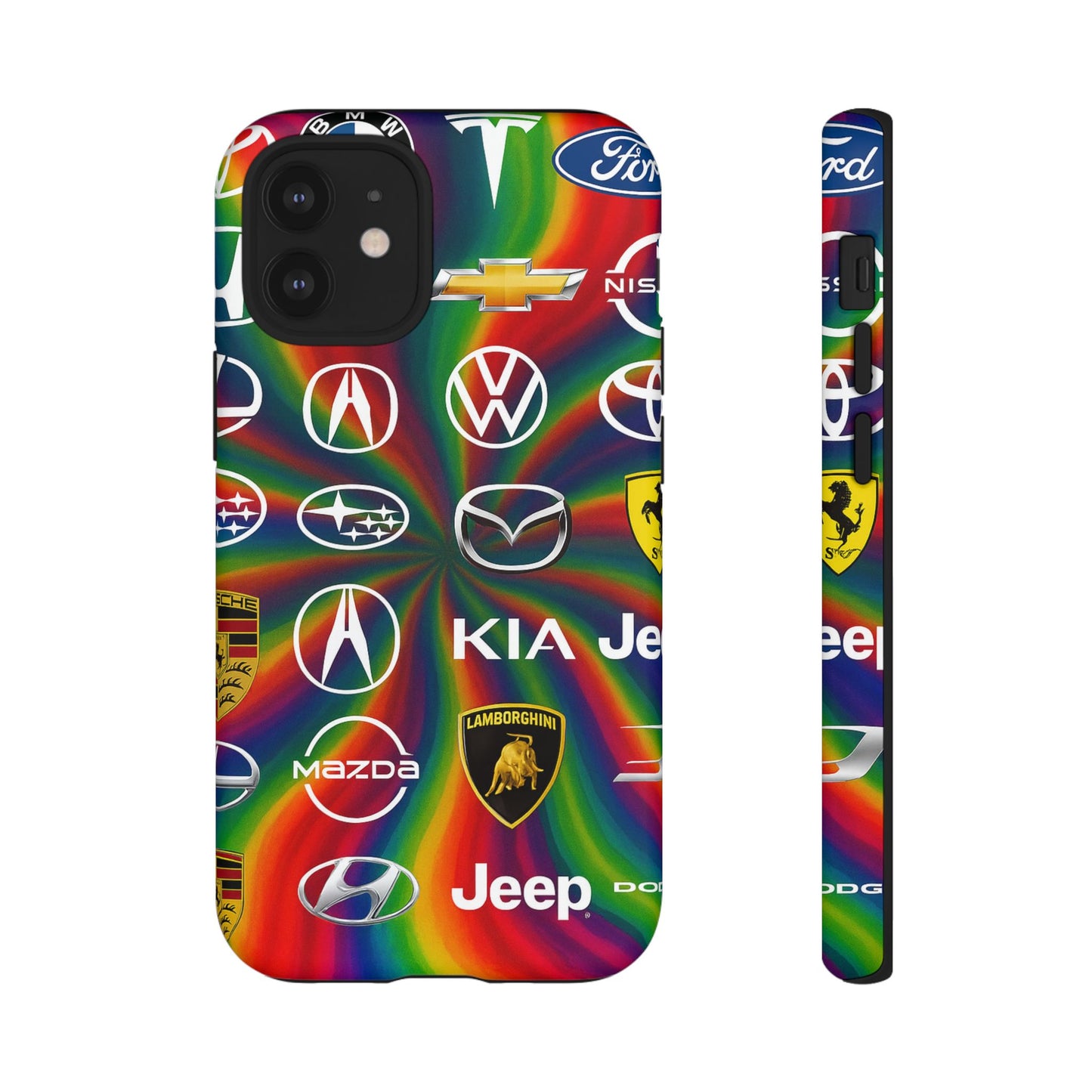 Colorful Car Logos Phone Case - Vibrant Tough Cases for Auto Enthusiasts, Unique Gift for Birthdays, Car Events, and Holidays