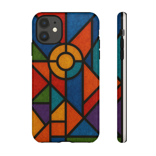Colorful Stained Glass Phone Case, Artistic Phone Cover, Vibrant Protective Case, Unique Gift for Art Lovers, Stylish Smartphone Accessory