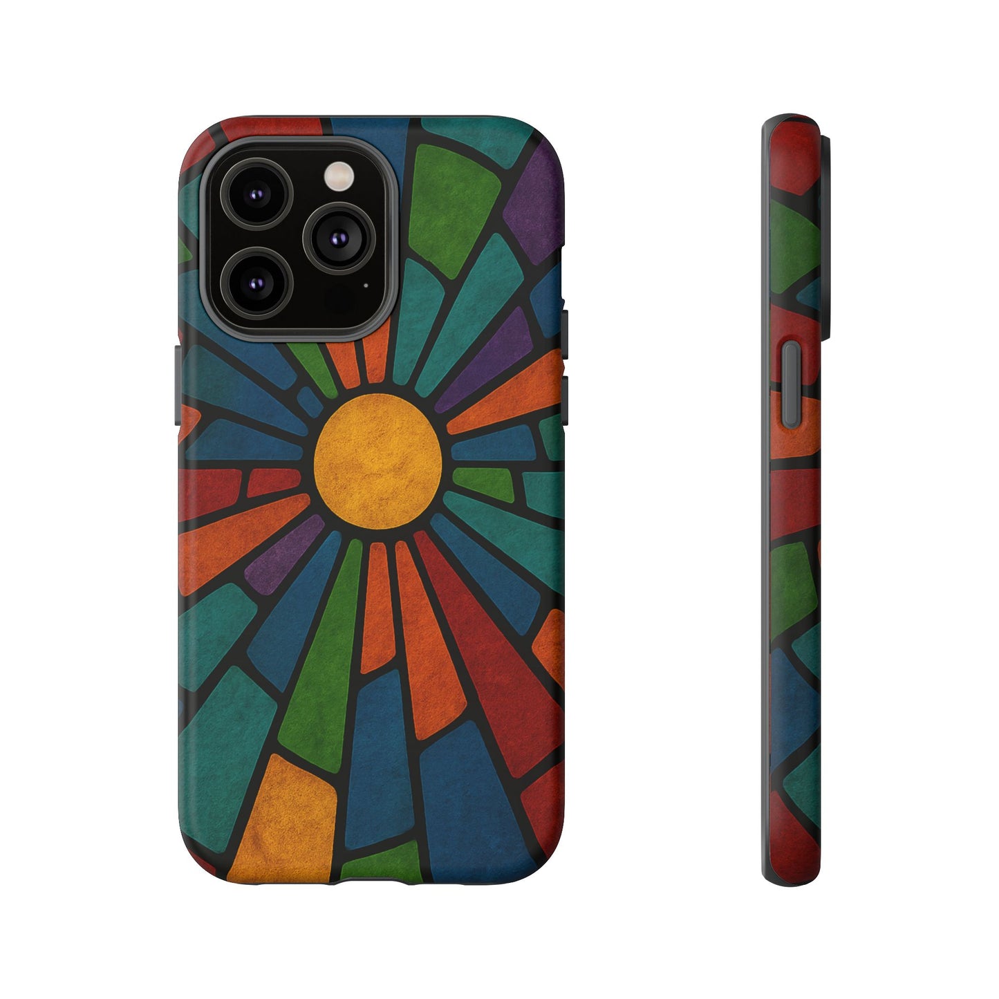 Colorful Stained Glass Phone Case, Tough Cases, Artistic Phone Cover, Vibrant Mobile Accessory, Unique Gift for Art Lovers