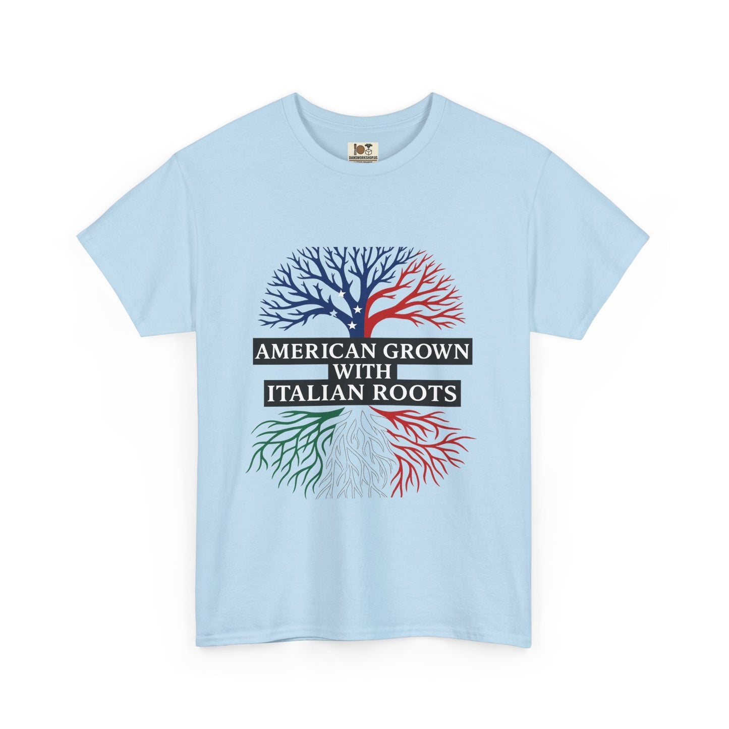 American Grown with Italian Roots Tee | Unisex Cotton Shirt, Heritage Gift, Family Reunion Apparel, Casual Wear, Patriotic Fashion