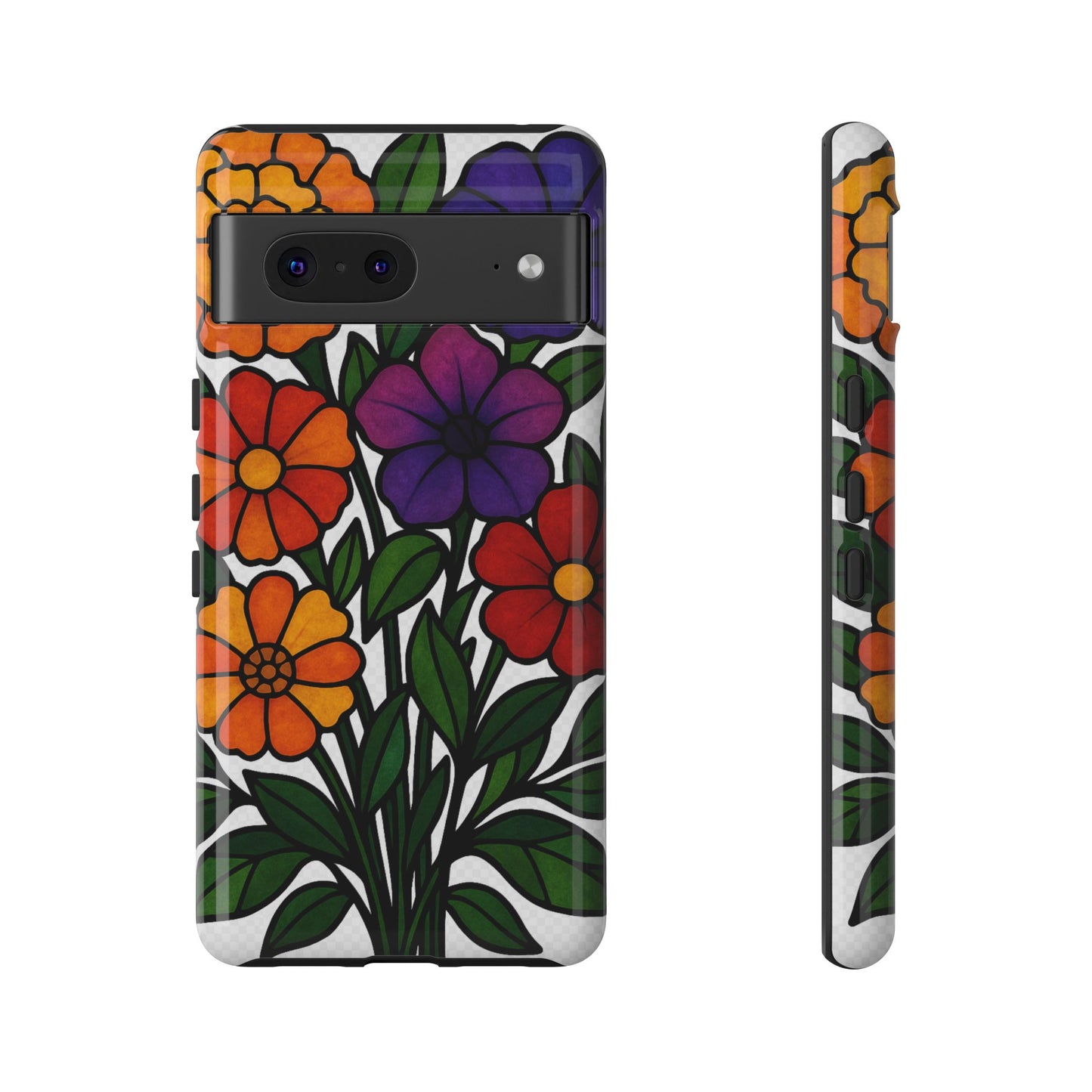 Floral Phone Case, Tough Cases with Colorful Flower Design, Gift for Flower Lovers, Summer Accessories, Trendy Phone Cover