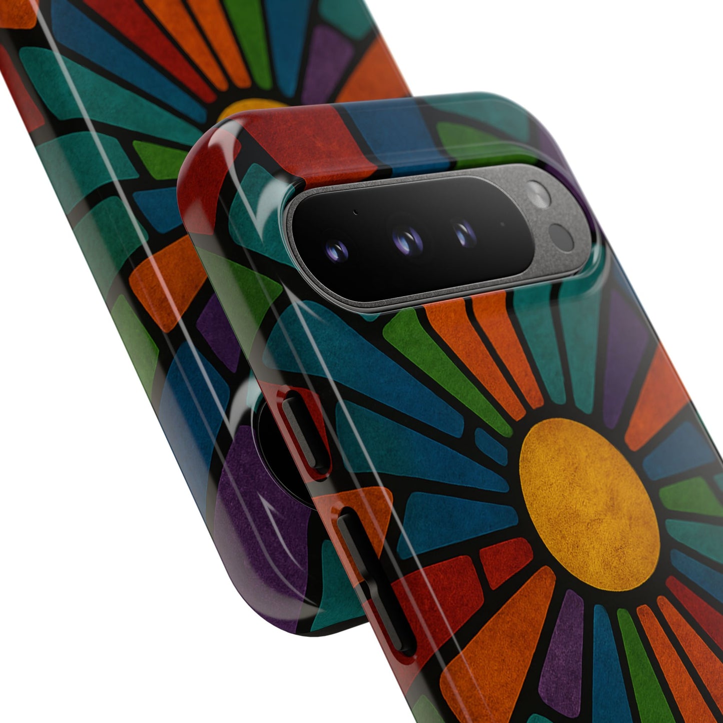 Colorful Stained Glass Phone Case, Tough Cases, Artistic Phone Cover, Vibrant Mobile Accessory, Unique Gift for Art Lovers