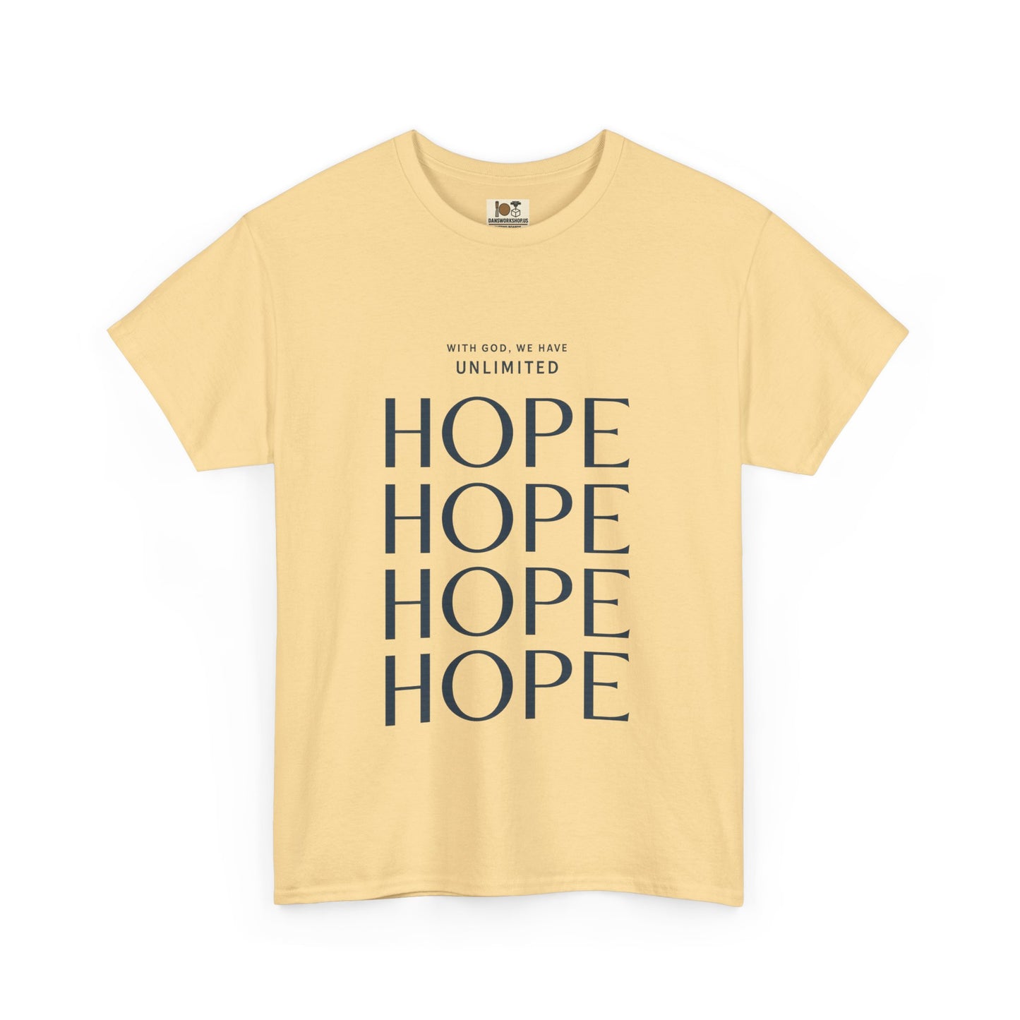 Unisex Heavy Cotton Tee: 'HOPE' Motivational T-Shirt, Gift for Inspiration, Casual Wear, Fundraiser Apparel, Positive Vibes