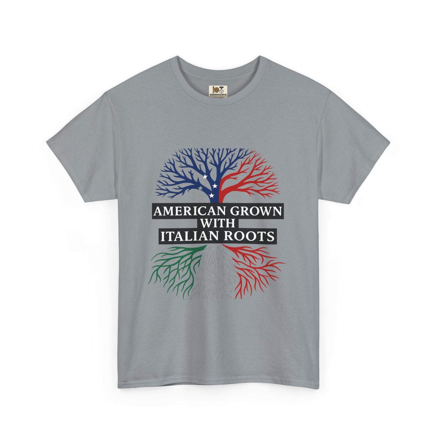 American Grown with Italian Roots Tee | Unisex Cotton Shirt, Heritage Gift, Family Reunion Apparel, Casual Wear, Patriotic Fashion