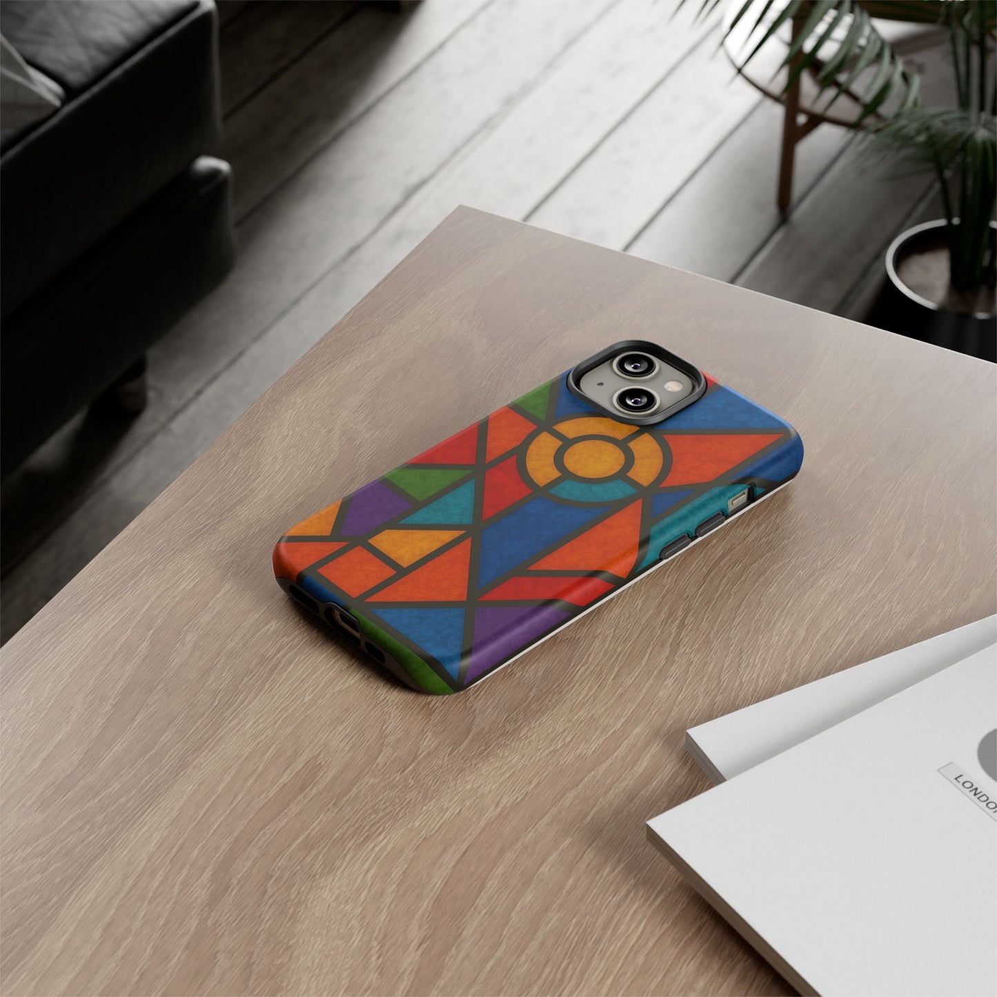 Colorful Stained Glass Phone Case, Artistic Phone Cover, Vibrant Protective Case, Unique Gift for Art Lovers, Stylish Smartphone Accessory