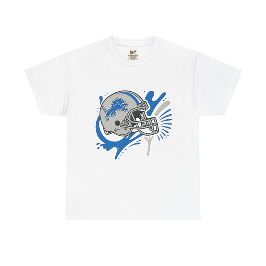 Detroit Lions Fan Heavy Cotton Tee, Sports Apparel, Gift for Gamers, Casual Wear, Team Spirit Shirt
