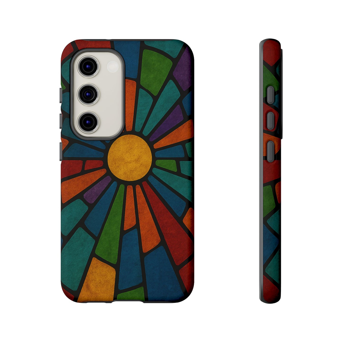 Colorful Stained Glass Phone Case, Tough Cases, Artistic Phone Cover, Vibrant Mobile Accessory, Unique Gift for Art Lovers