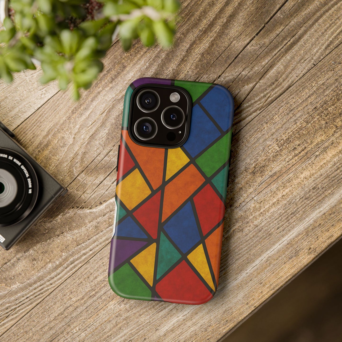 Colorful Phone Case, Stained Glass Pattern, Artistic Phone Cover, Unique Smartphone Protection, Vibrant Gift for All Occasions