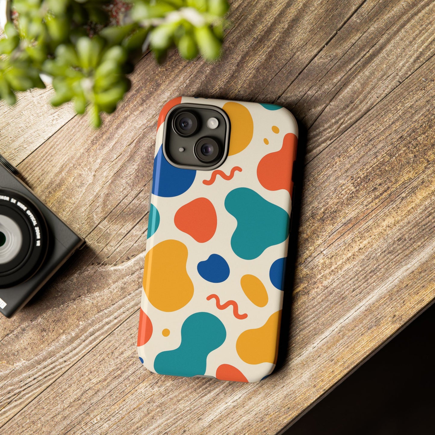 Colorful Phone Case with Abstract Design, Stylish Phone Cover, Trendy Tech Accessory for Her, Unique Gift Idea, Fun Patterned Case