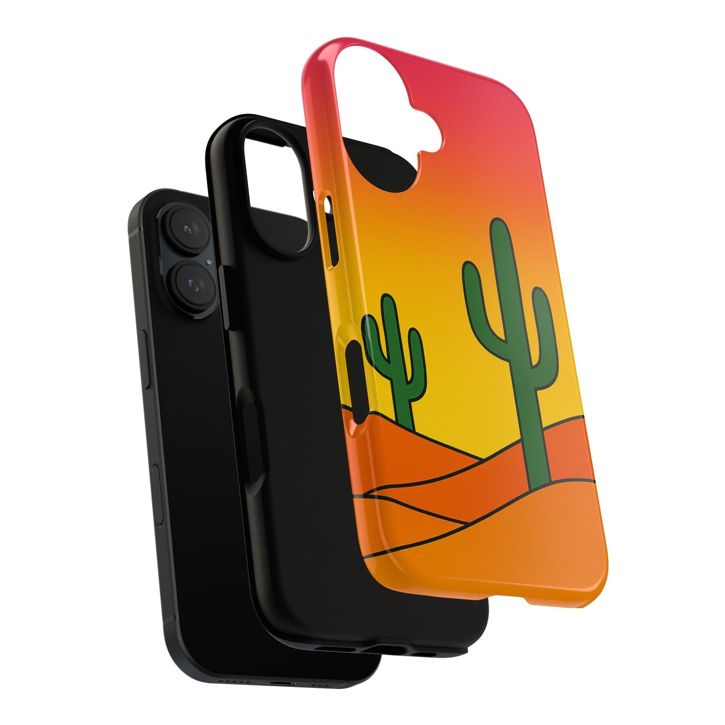 Desert Vibes Phone Case, Tough Cases, Cactus Design, Colorful Phone Cover, Summer Aesthetic, Unique Gift Idea