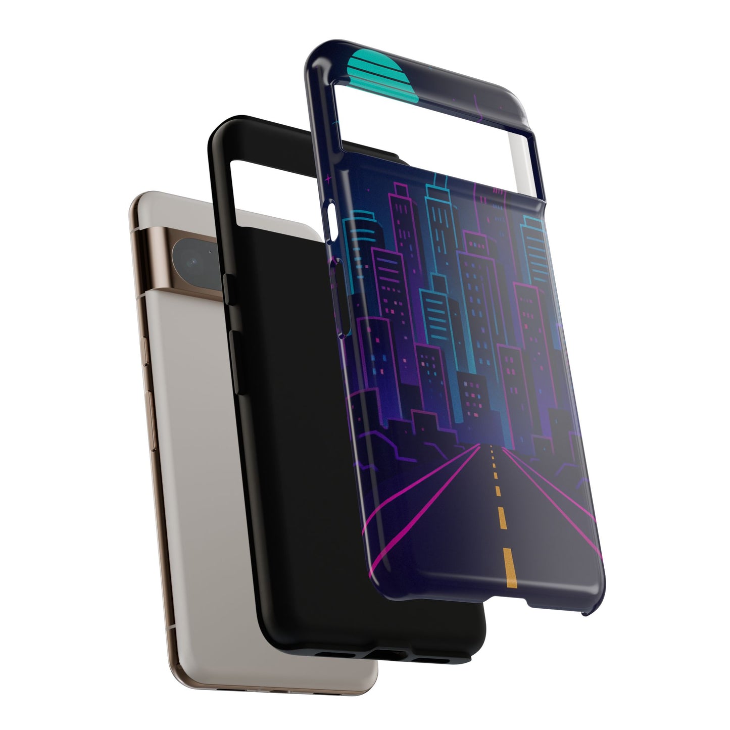 Cityscape Phone Case, Tough Cases, Urban Style, Nighttime Vibe, Phone Cover, Gift for City Lovers, Modern Design