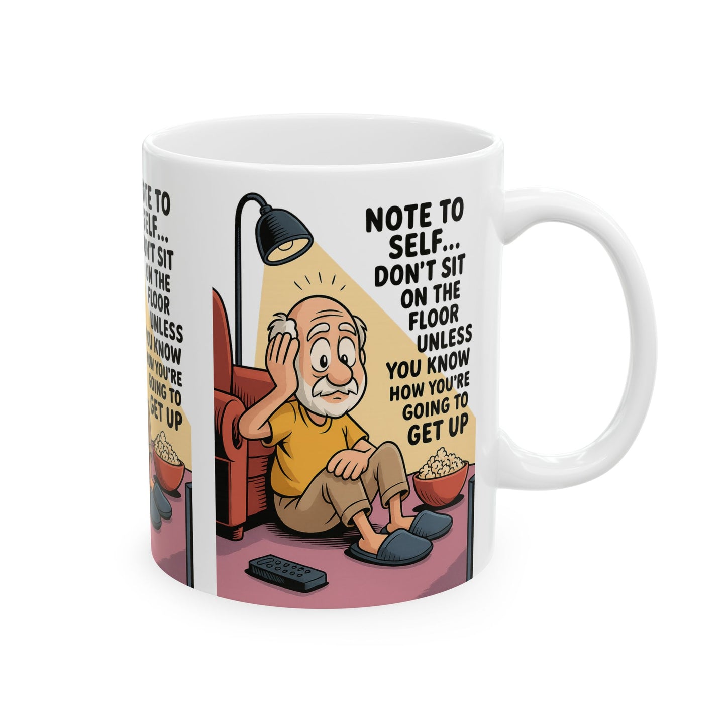 Humorous Ceramic Mug for Seniors, Funny Coffee Cup, Gag Gift, Retirement Present, Birthday Mug, Quirky Decor