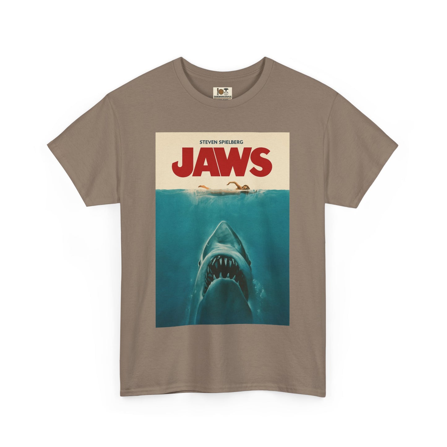 Jaws Unisex Heavy Cotton Tee, Vintage Movie Shirt, Shark Lover Gift, Ocean Theme Clothing, Summer Casual Wear