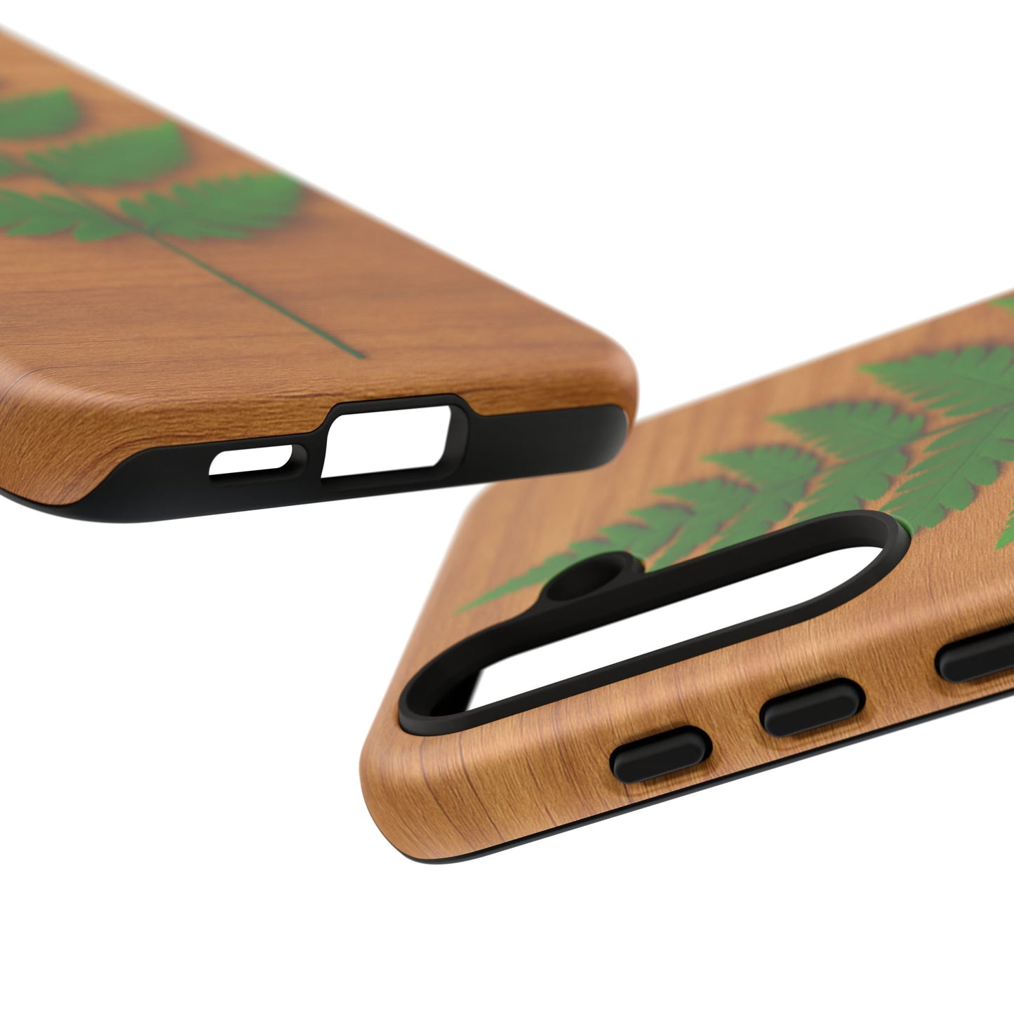 Wooden Fern Phone Case - Eco-Friendly Tough Cases for Nature Lovers, Unique Gift, Customizable Design, Nature-Themed Accessories