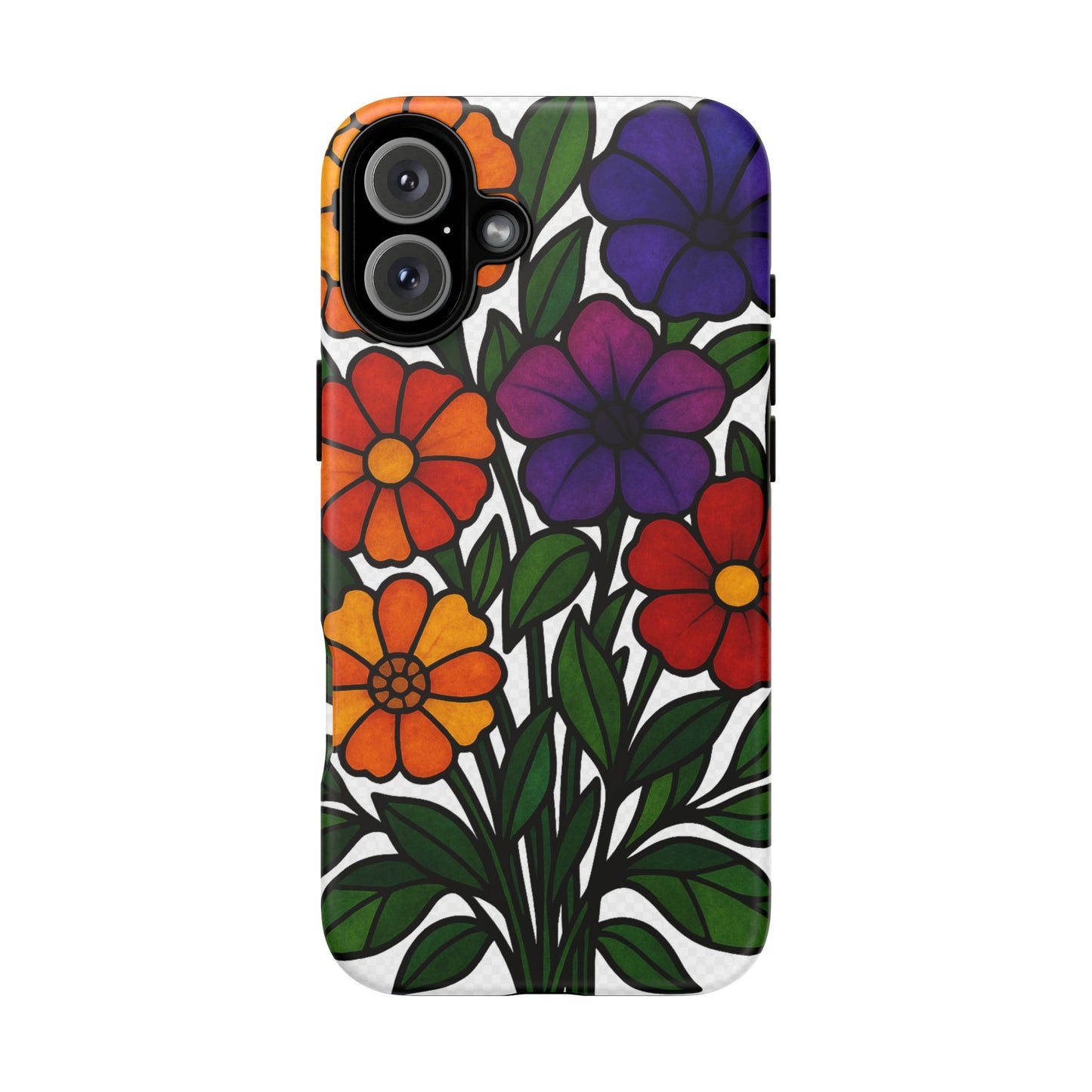 Floral Phone Case, Tough Cases with Colorful Flower Design, Gift for Flower Lovers, Summer Accessories, Trendy Phone Cover