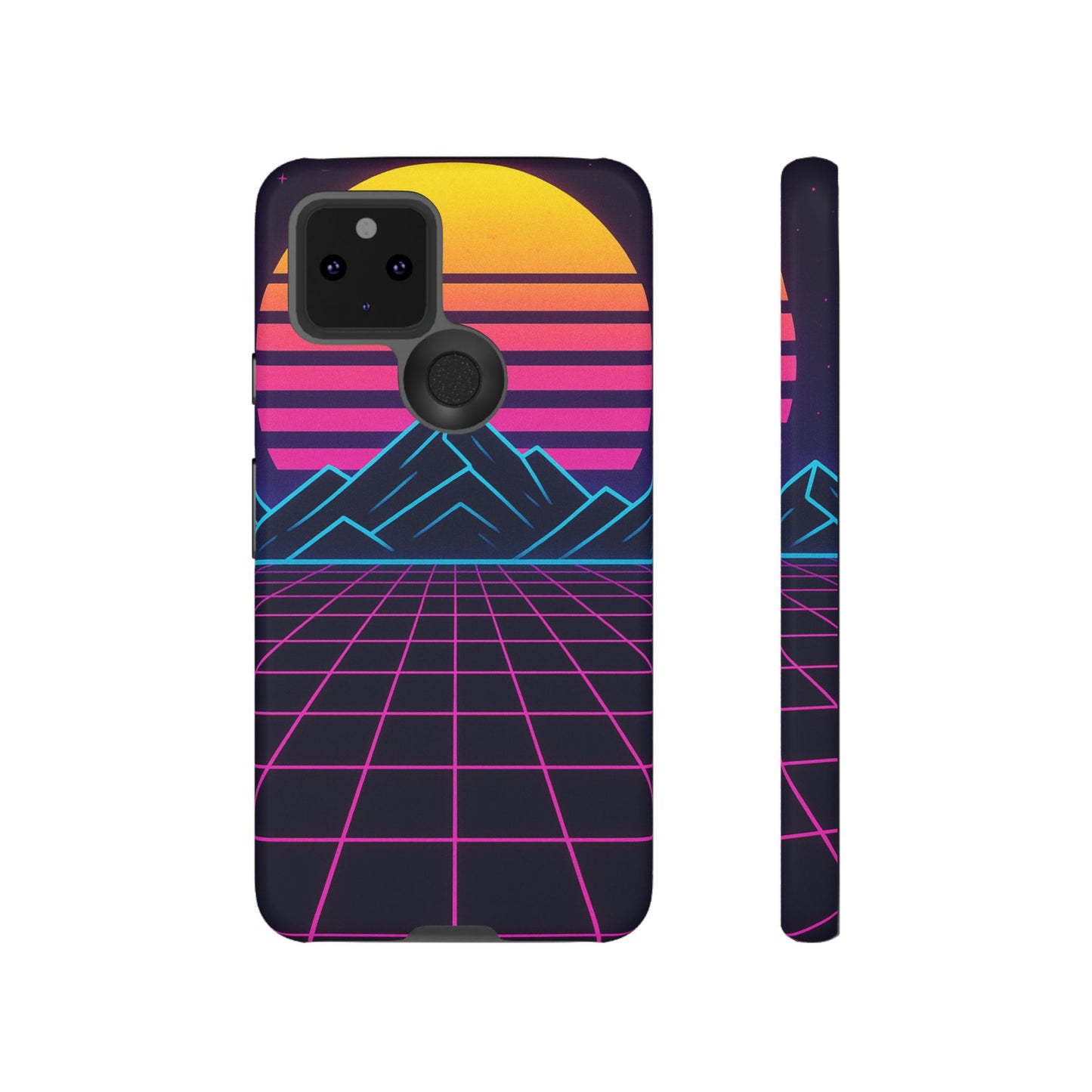 Retro Sunset Phone Case, Vintage Neon Case, 80s Aesthetic Cover, Gift for Tech Lovers, Unique Phone Accessories