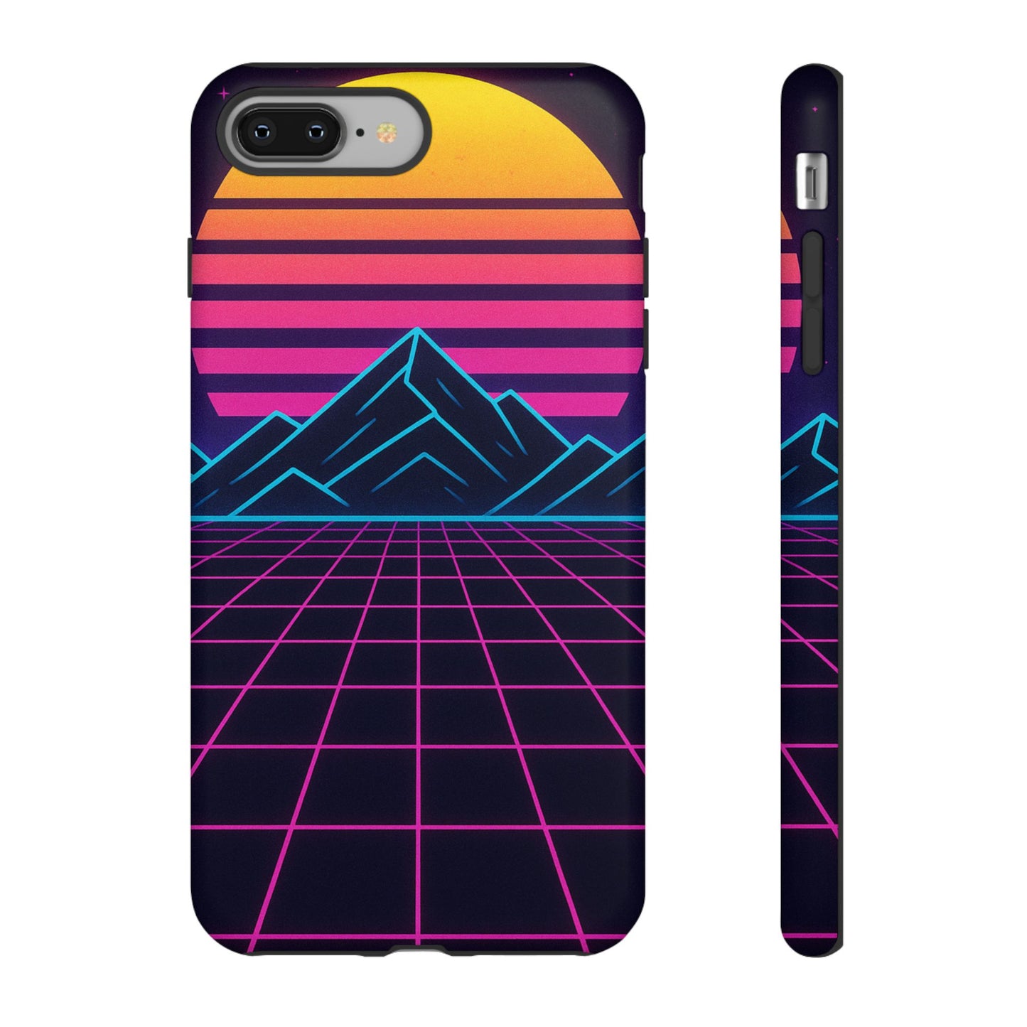 Retro Sunset Phone Case, Vintage Neon Case, 80s Aesthetic Cover, Gift for Tech Lovers, Unique Phone Accessories