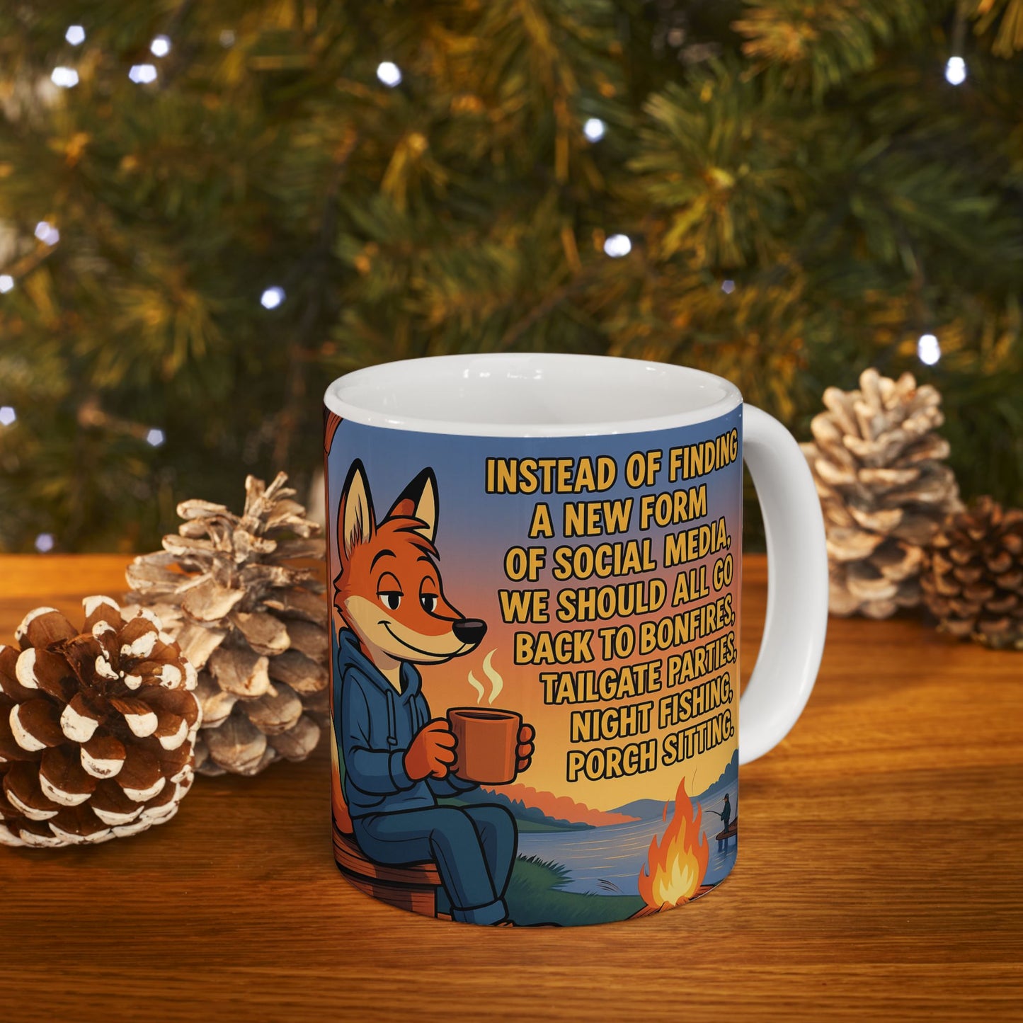 Cozy Fox Ceramic Mug - Perfect for Campfires, Bonfires, and Relaxation | Whimsical Coffee Cup, Gift for Nature Lovers, Outdoor [...]