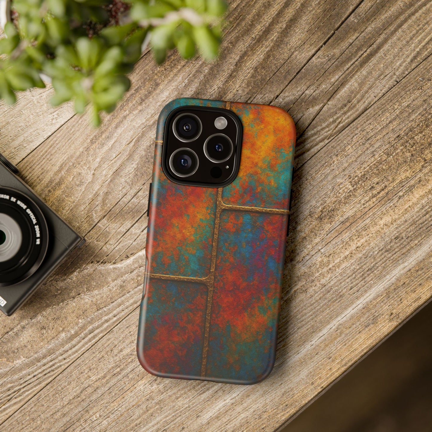 Colorful Textured Phone Case, Vibrant iPhone Cover, Tough Protective Shell, Unique Mobile Accessory, Artisan Phone Protection