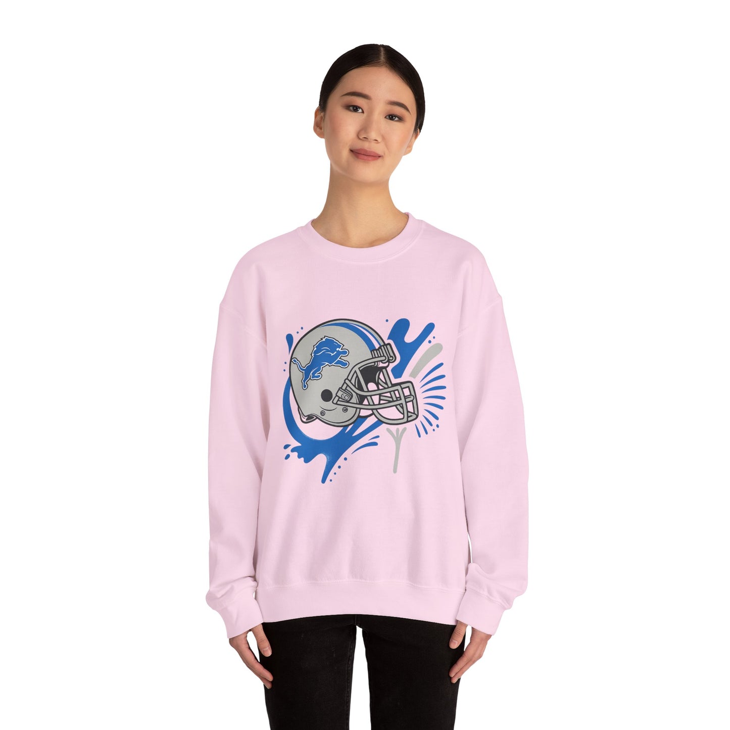 Detroit Lions Sweatshirt, Unisex Heavy Blend Crewneck, Game Day Apparel, Sports Fan Gift, NFL Team Merchandise, Casual Comfort