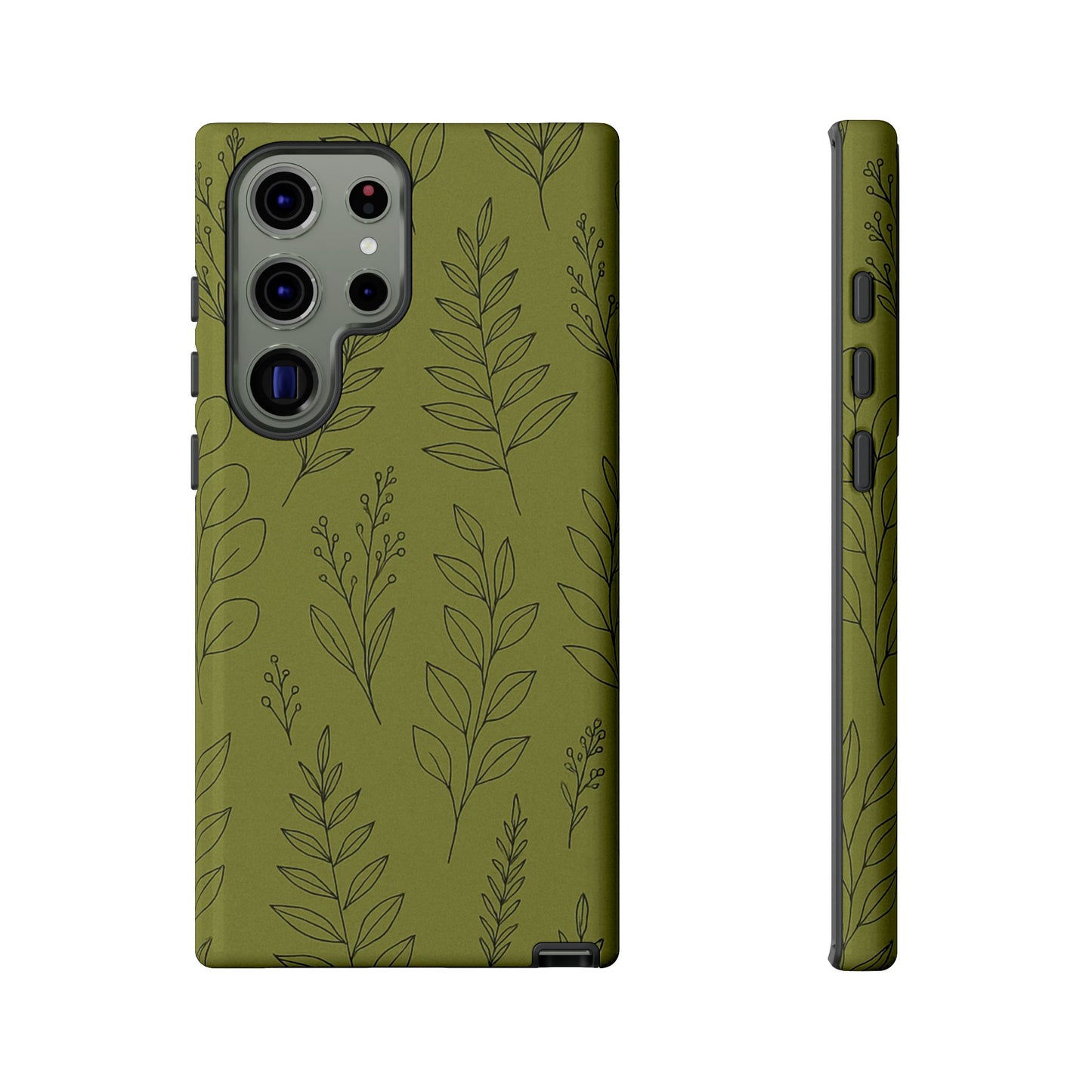 Stylish Phone Case, Botanical Design, Tough Phone Cover, Green Floral Case, Nature Inspired Gift, Eco-Friendly Accessory