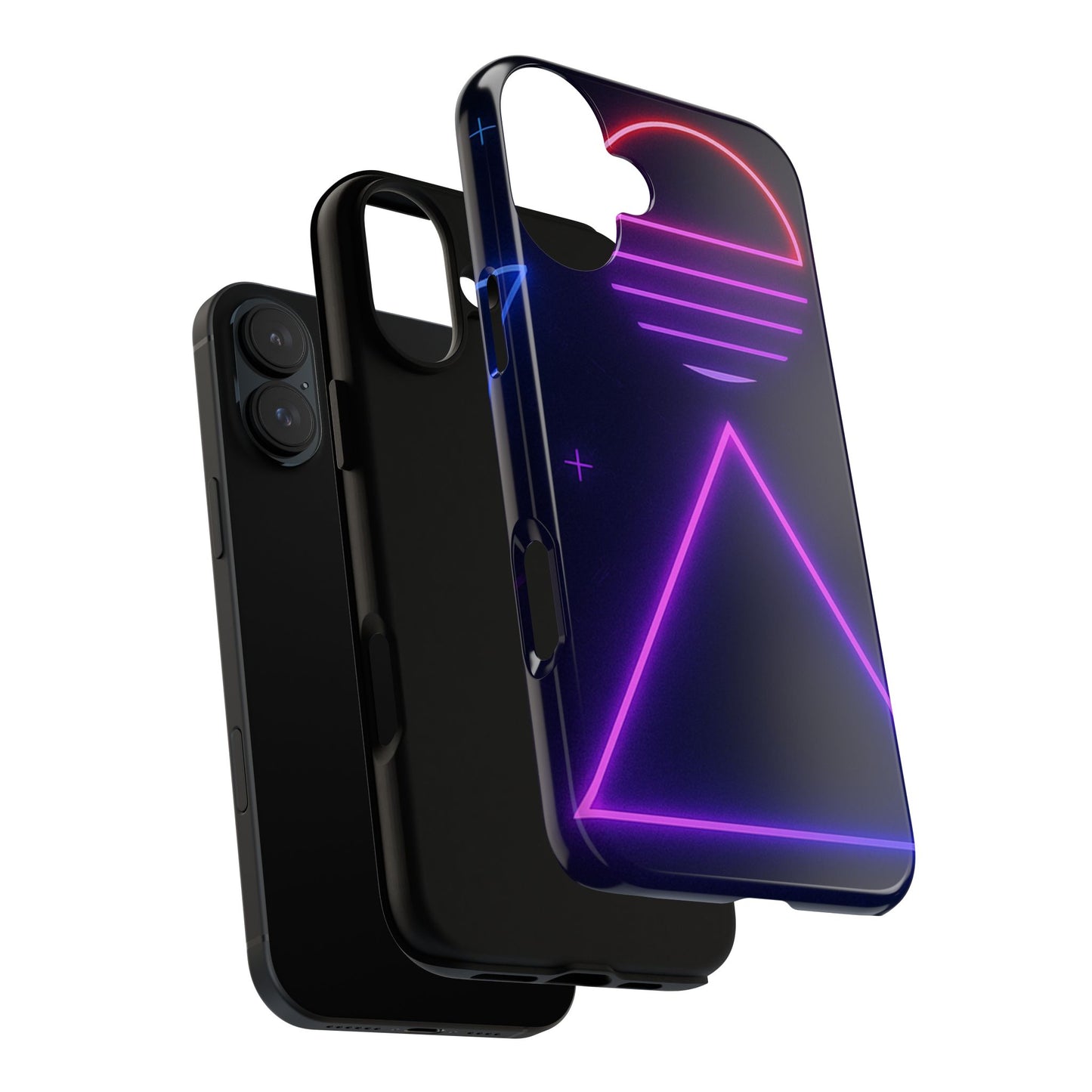 Retro Neon Phone Case, Tough Cases for iPhone, 80s Aesthetic Phone Cover, Abstract Neon Design, Gift for Tech Lovers