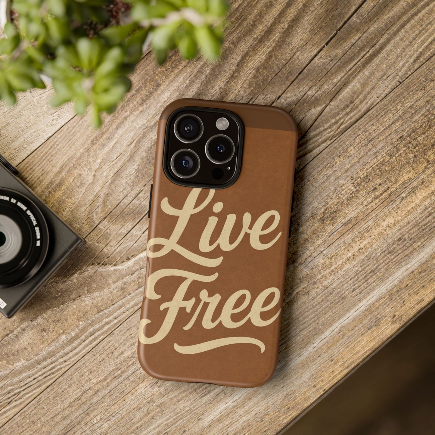 Live Free Phone Case, Tough Cases, Inspirational Phone Accessories, Gift for Adventurers, Customizable Design, Unique Tech Gifts
