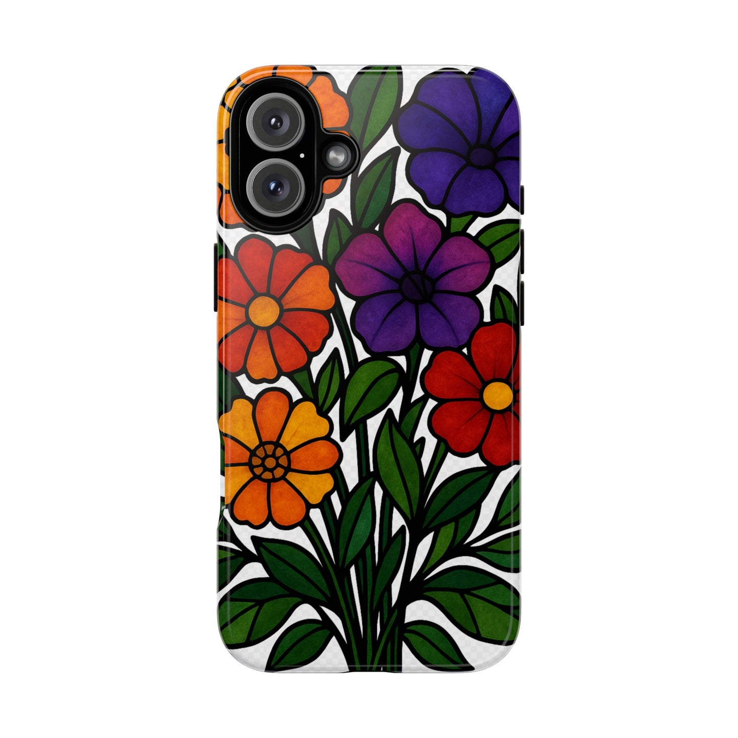 Floral Phone Case, Tough Cases with Colorful Flower Design, Gift for Flower Lovers, Summer Accessories, Trendy Phone Cover